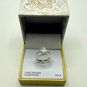 Charter Club Silver Plated Ring with Cubic Zirconia